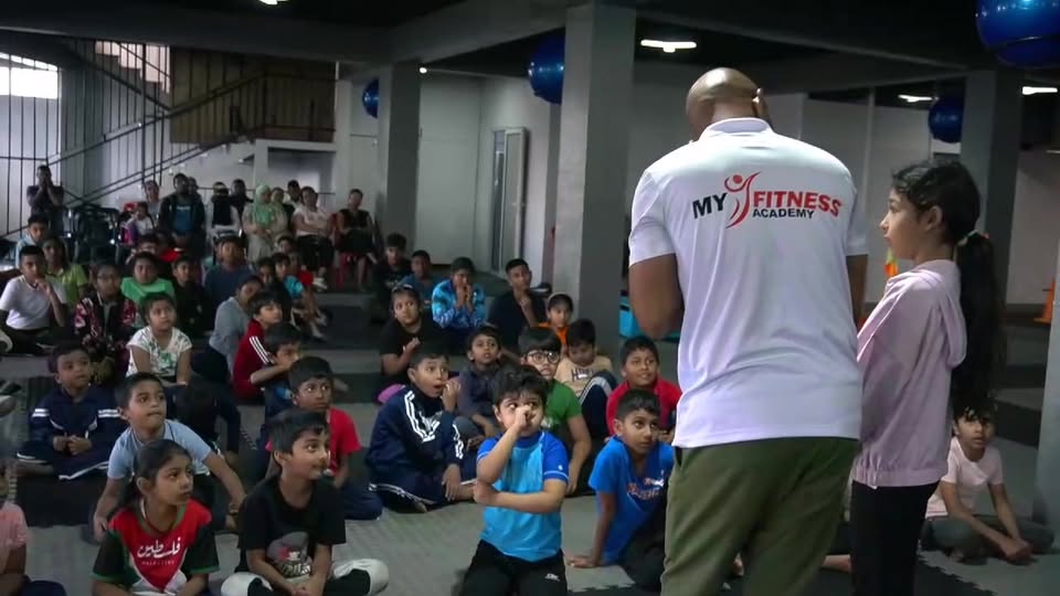 My Fitness Arena youth community listening to their coach